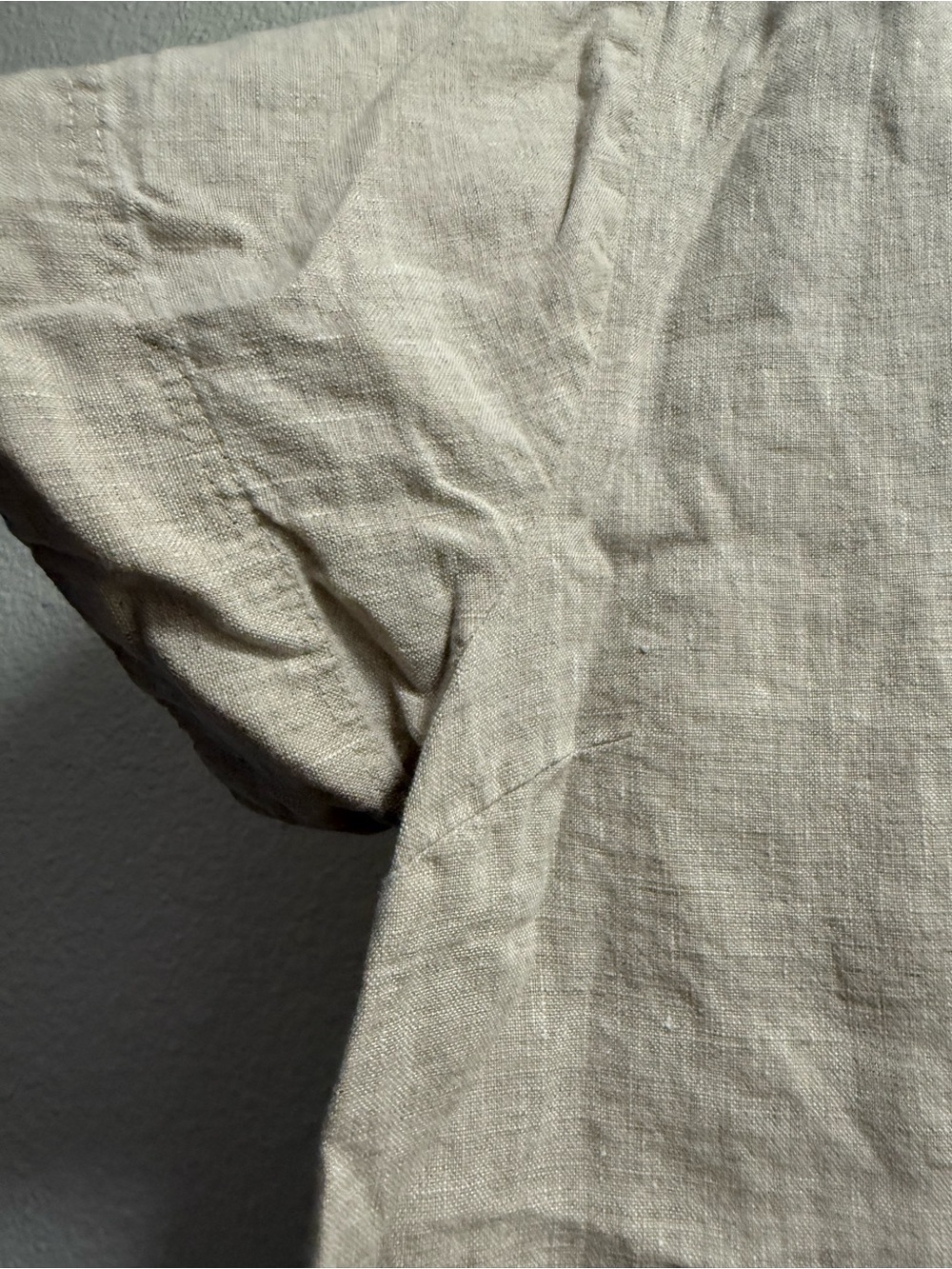 Madewell 100% Linen dress size S V-Neck Mini Dress in Light Beige - Picture 6 of 11